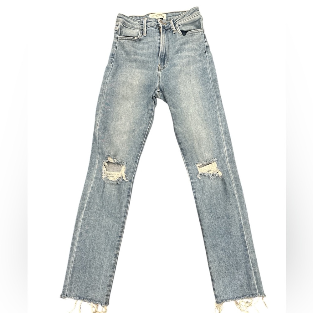 Just Black Denim Women’s Distressed Slim Straight Jeans
